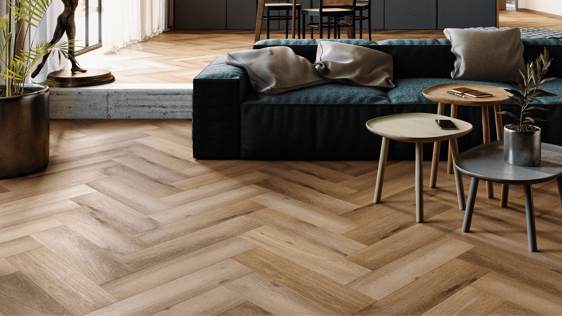 Suelo de vinilo Arbiton DB Amaron Herringbone - GEORGETOWN ROBLE - 2,5mm/0.55mm